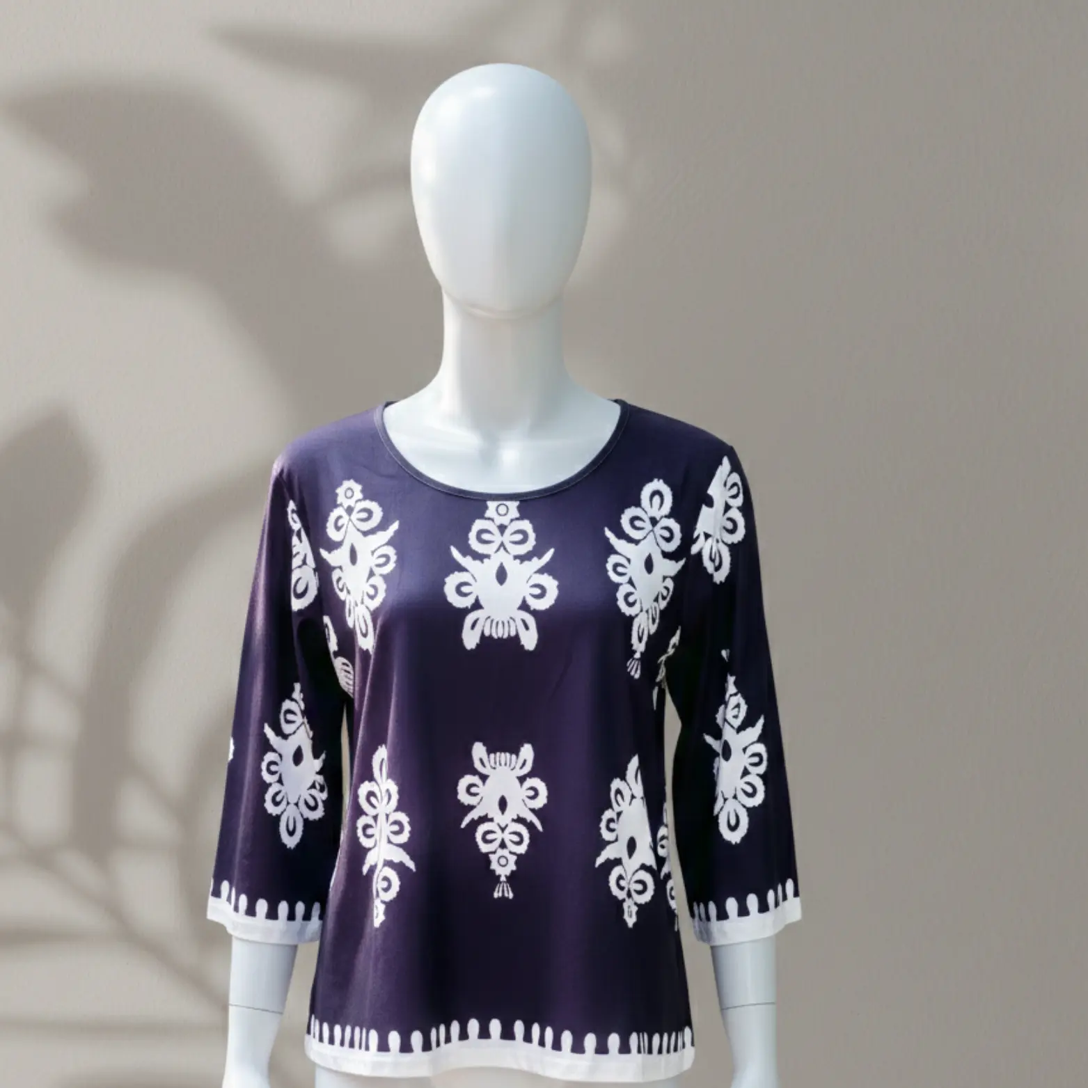 Monochrome Mandala Print Tunic (Kurti Top) - Image 6