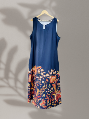 Navy Blue Floral Maxi Dress