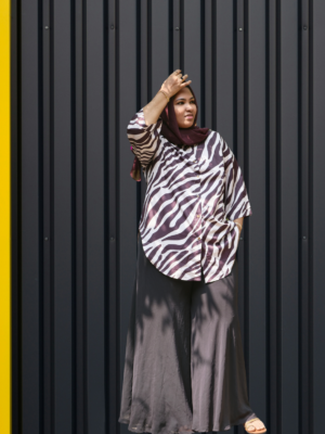 Zebra Print Oversized Button-Down Shirt