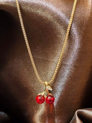 women’s elegant  Cherry Pendant Necklace