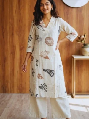 Abstract Print Cotton Co-ord Set