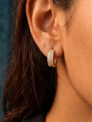 Pave Hoop Earrings ( ant-tarnish)