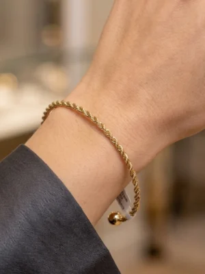 Gold rope bangle