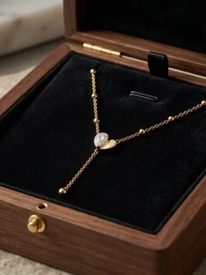 Heart stone necklace - Anti-tarnish