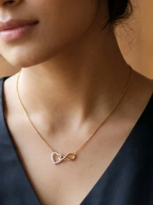 Endless Love Heart & Infinity Pendant Necklace : Anti-tarnish