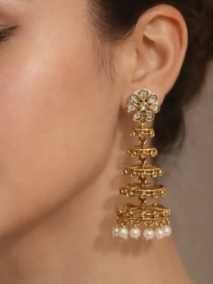 Pearl drop jhumka