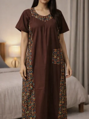 Brown Elegance with Geometric Charm