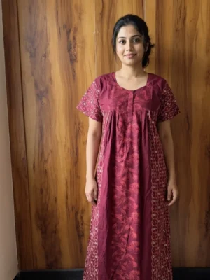 Maroon Ethnic Comfort Nighty
