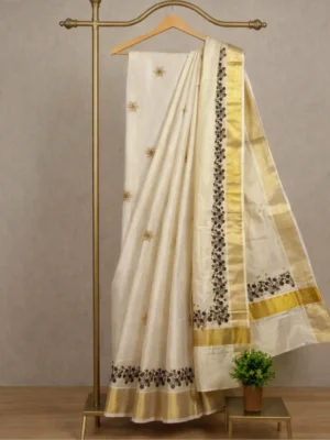 Golden Grace – Kerala Kasavu Elegance